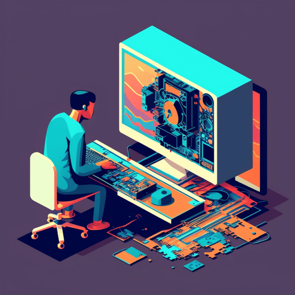 Person working on computer